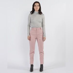 THE SCRIPT New With Tags Claudia Pants rose pink flat front straight leg linen 4